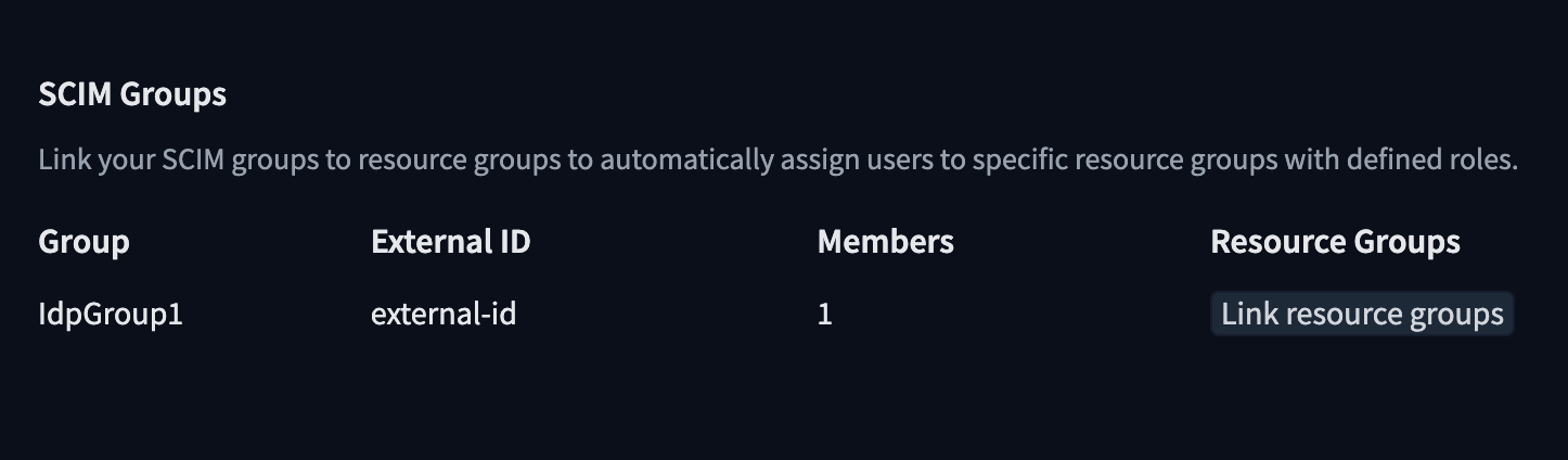 Link SCIM group to a resource group