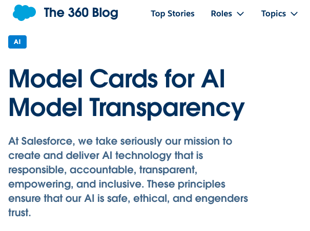 Salesforce Model Card Blog