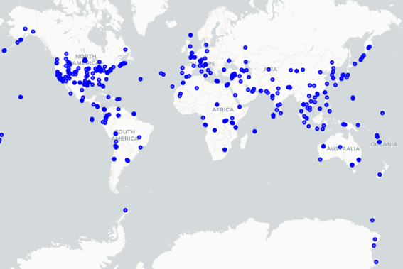 Figure 6: Worldwide map of Umbra data.